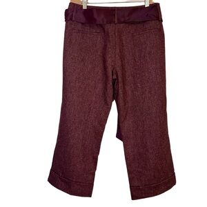 Express Burgundy Pants with tie belt